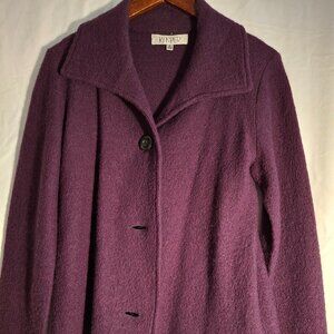 Kasper Women's Purple Wool Button Down Career Jacket Size Small